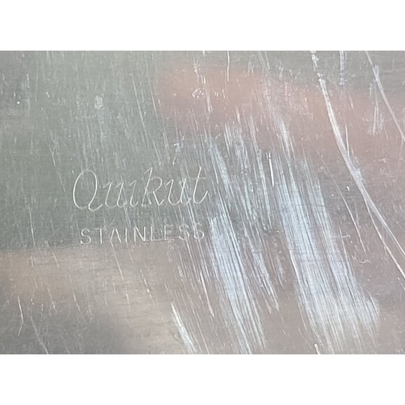 Vintage Quikut Stainless Steel Cleaver Red Plastic Handled MCM - Picture 4 of 6